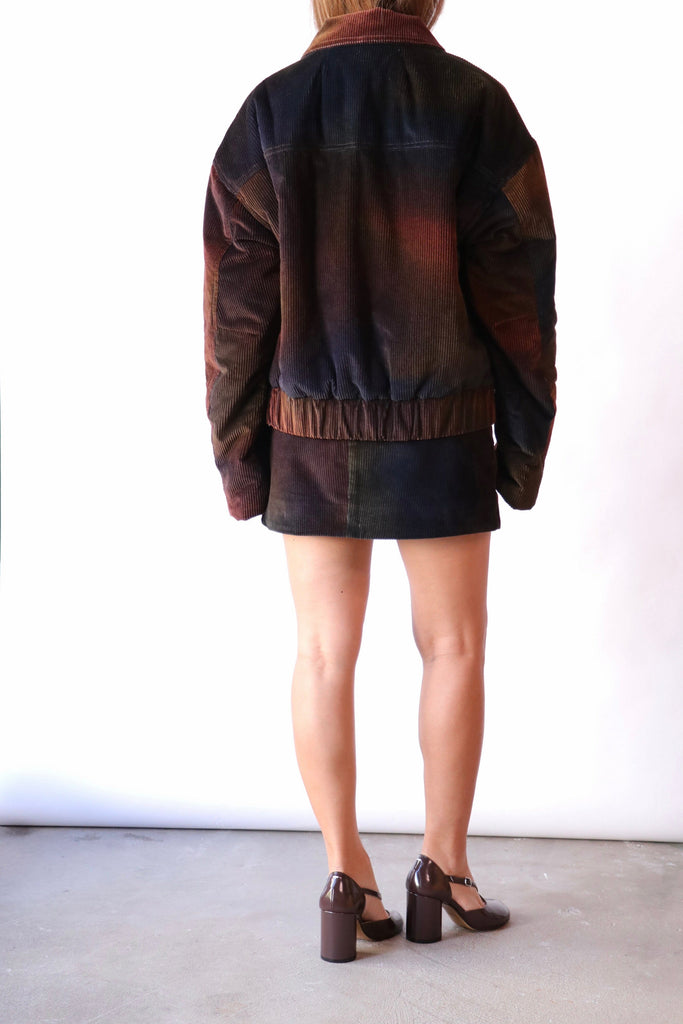 The Elder Statesman Ombre Cord Boxy Jacket in Midnight Outerwear The Elder Statesman 