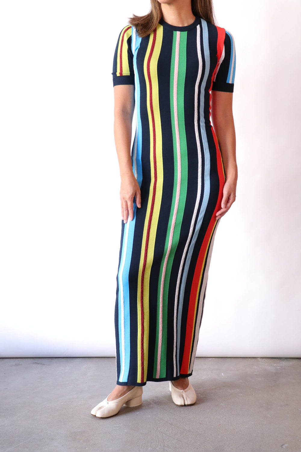 iconic dresses maxi The Elder Statesman Racing Stripe Maxi Dress