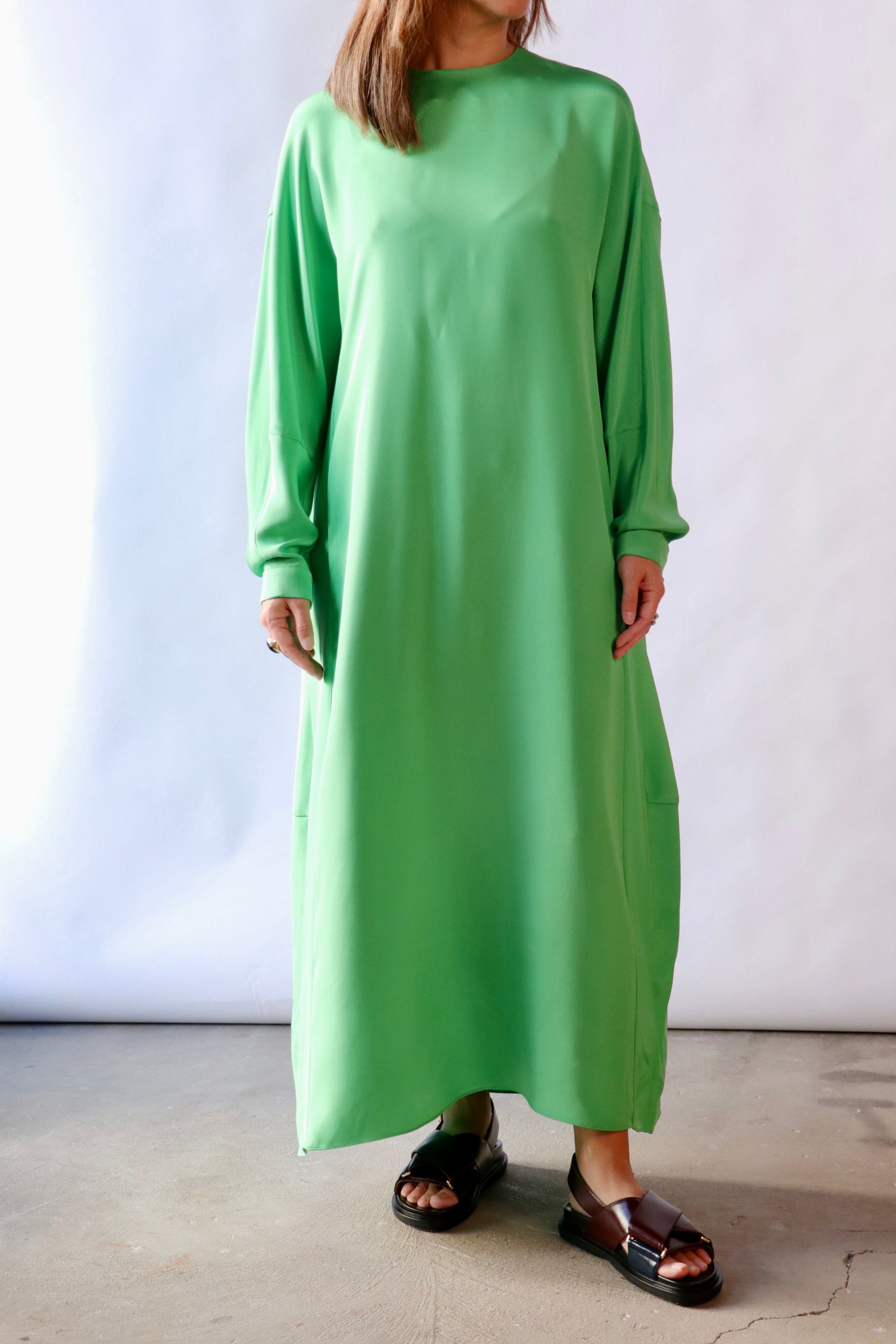 4-Ply Silk Long Sleeve Cocoon Dress