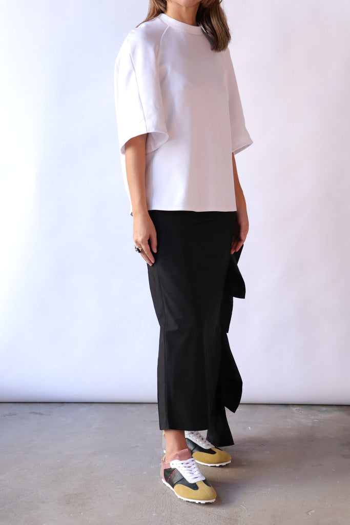 Tibi Active Knit Raglan Top in White tops-blouses Tibi 