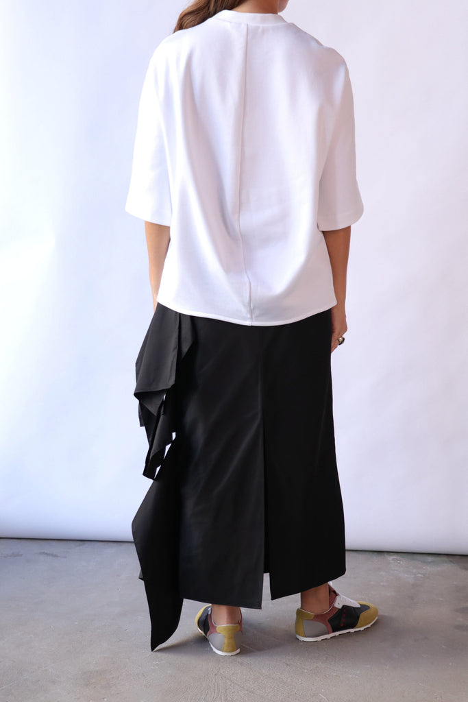 Tibi Active Knit Raglan Top in White tops-blouses Tibi 