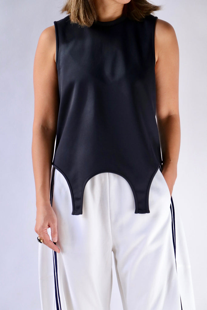 Tibi Active Knit The Flip Tank in Navy T-Shirts & Tanks Tibi 