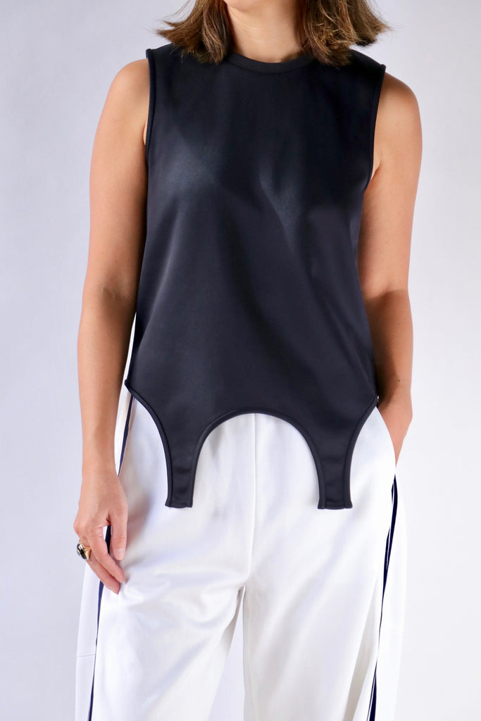 Tibi Active Knit The Flip Tank in Navy T-Shirts & Tanks Tibi 