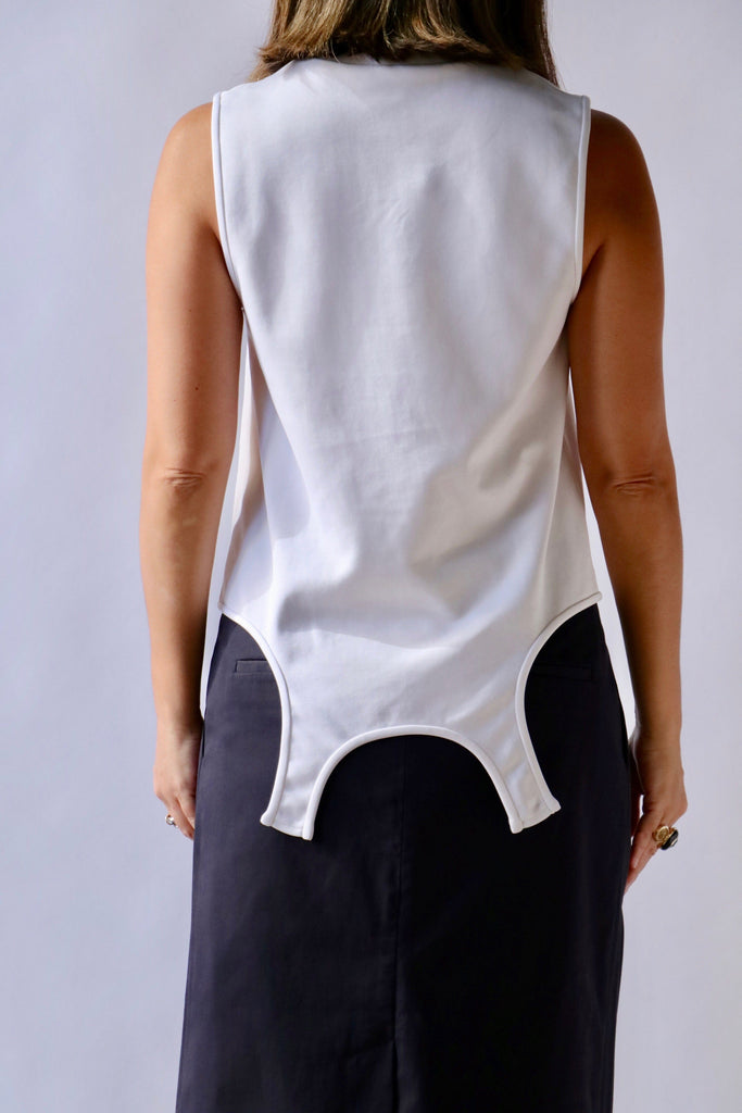 Tibi Active Knit The Flip Tank in White T-Shirts & Tanks Tibi 