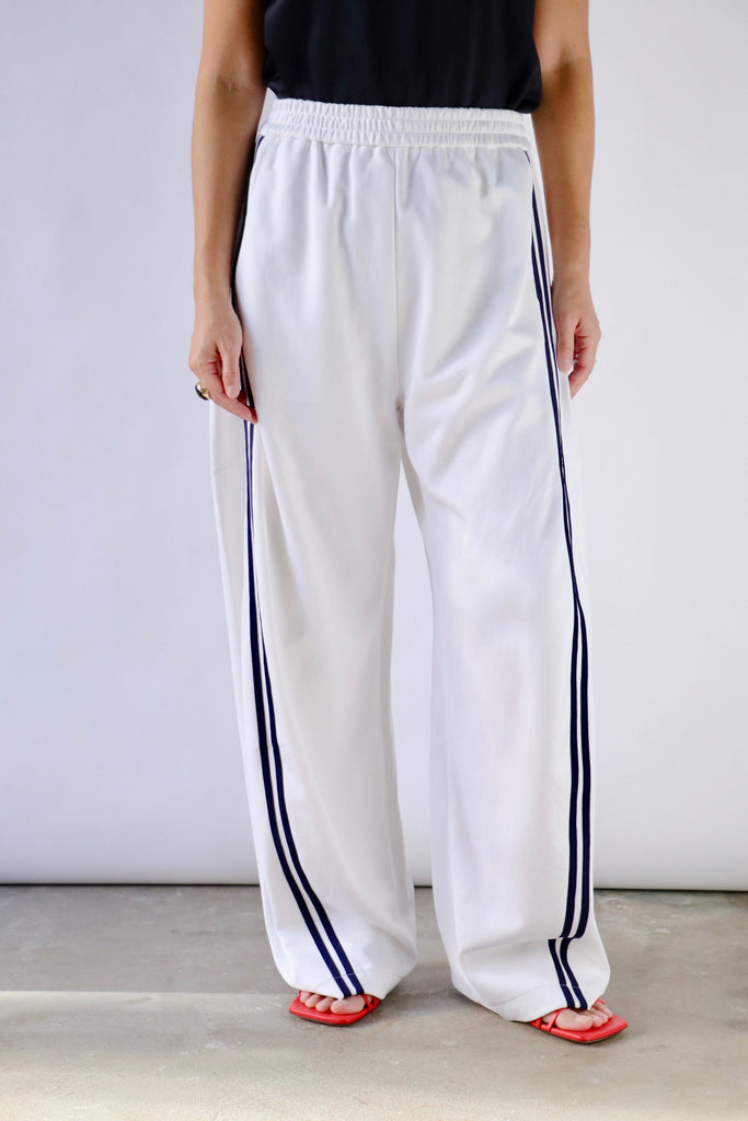 Tibi Active Knit Winslow Pant in White Bottoms Tibi 