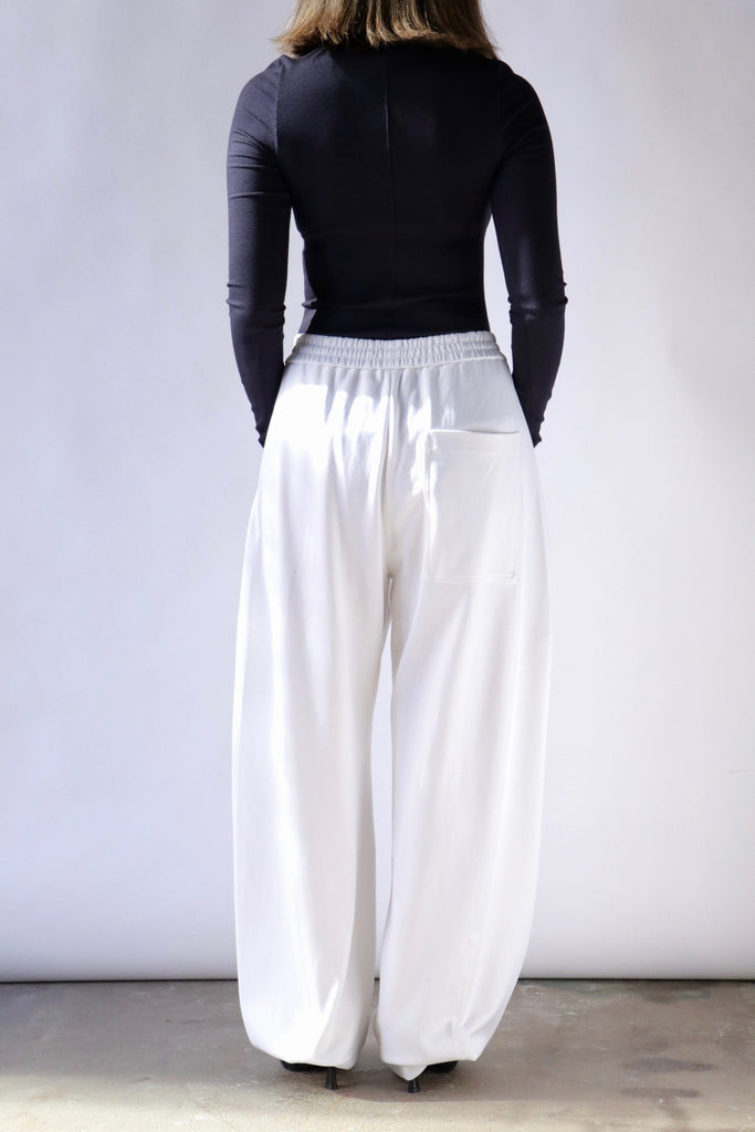 Tibi Active Knit Winslow Pant in White Bottoms Tibi 