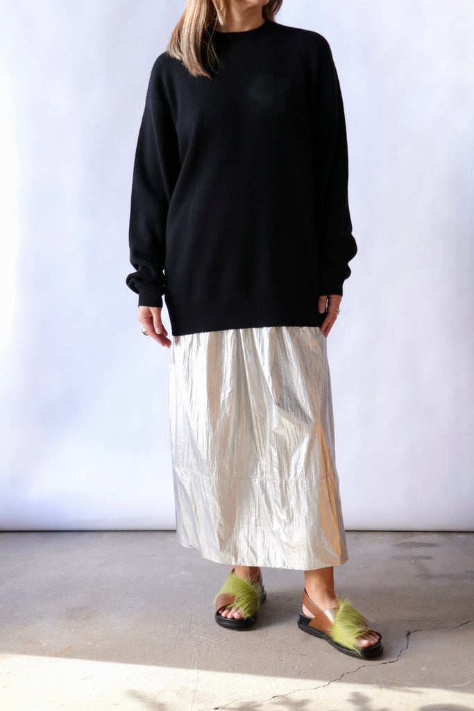 Tibi Anna Merino Wool Cut Out Racerback Pullover in Black Knitwear Tibi 