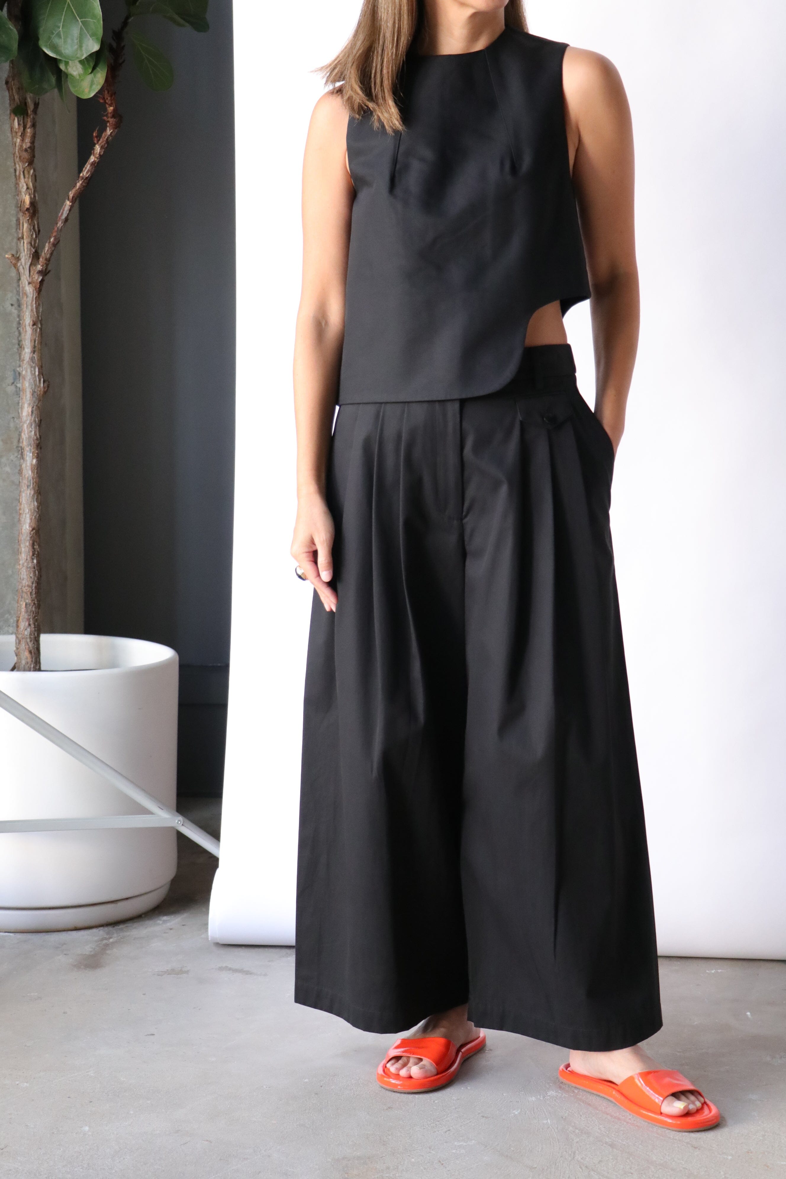tibi pleated crop top