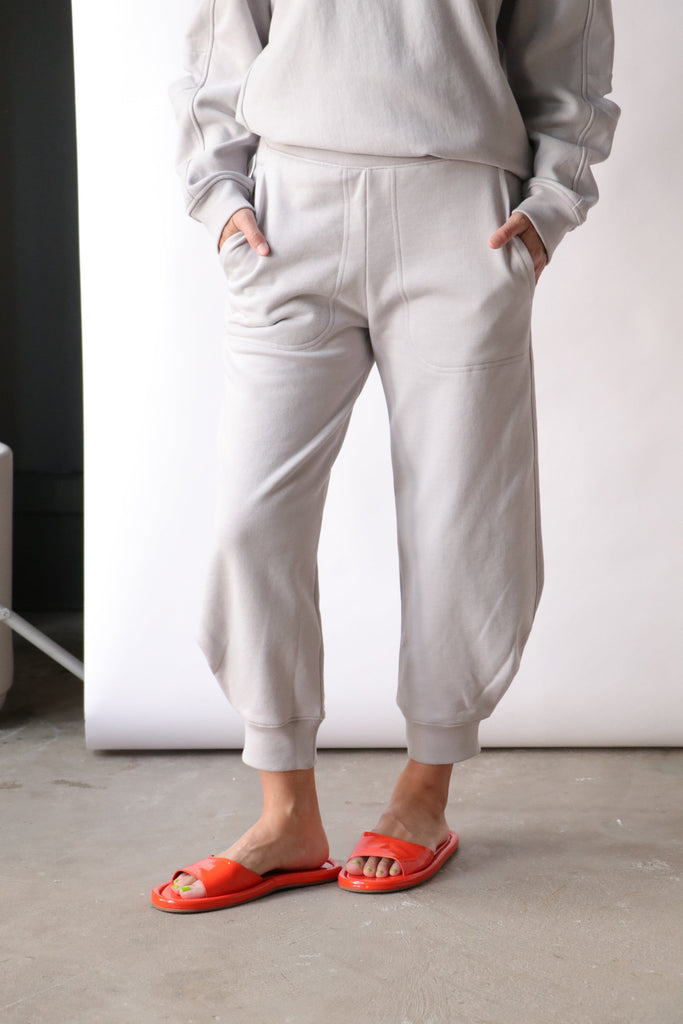 Tibi Calder Sweatpant in Greystone Bottoms Tibi 