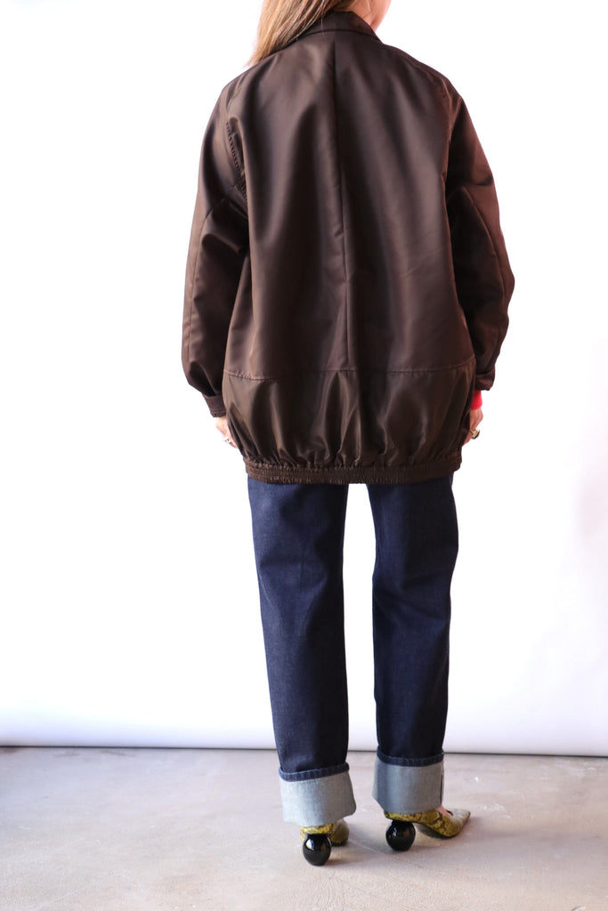 Tibi Eco Nylon Bomber Blazer in Brown Outerwear Tibi 