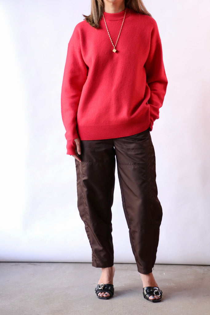 Tibi Eco Nylon Colt Trouser in Brown Bottoms Tibi 