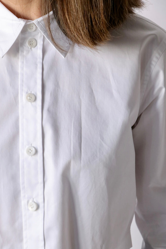 Tibi Eco Poplin Cropped Shirt in White tops-blouses Tibi 