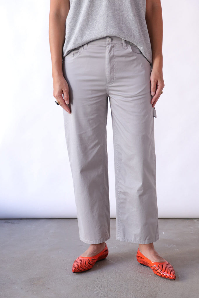 Tibi Garment Dye Silky Cotton Cropped Slouchy Cargo Jeans Bottoms Tibi 
