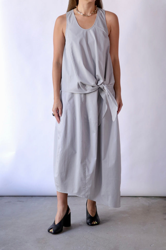 Tibi Garment Dyed Silky Cotton Tie Front Top tops-blouses Tibi 