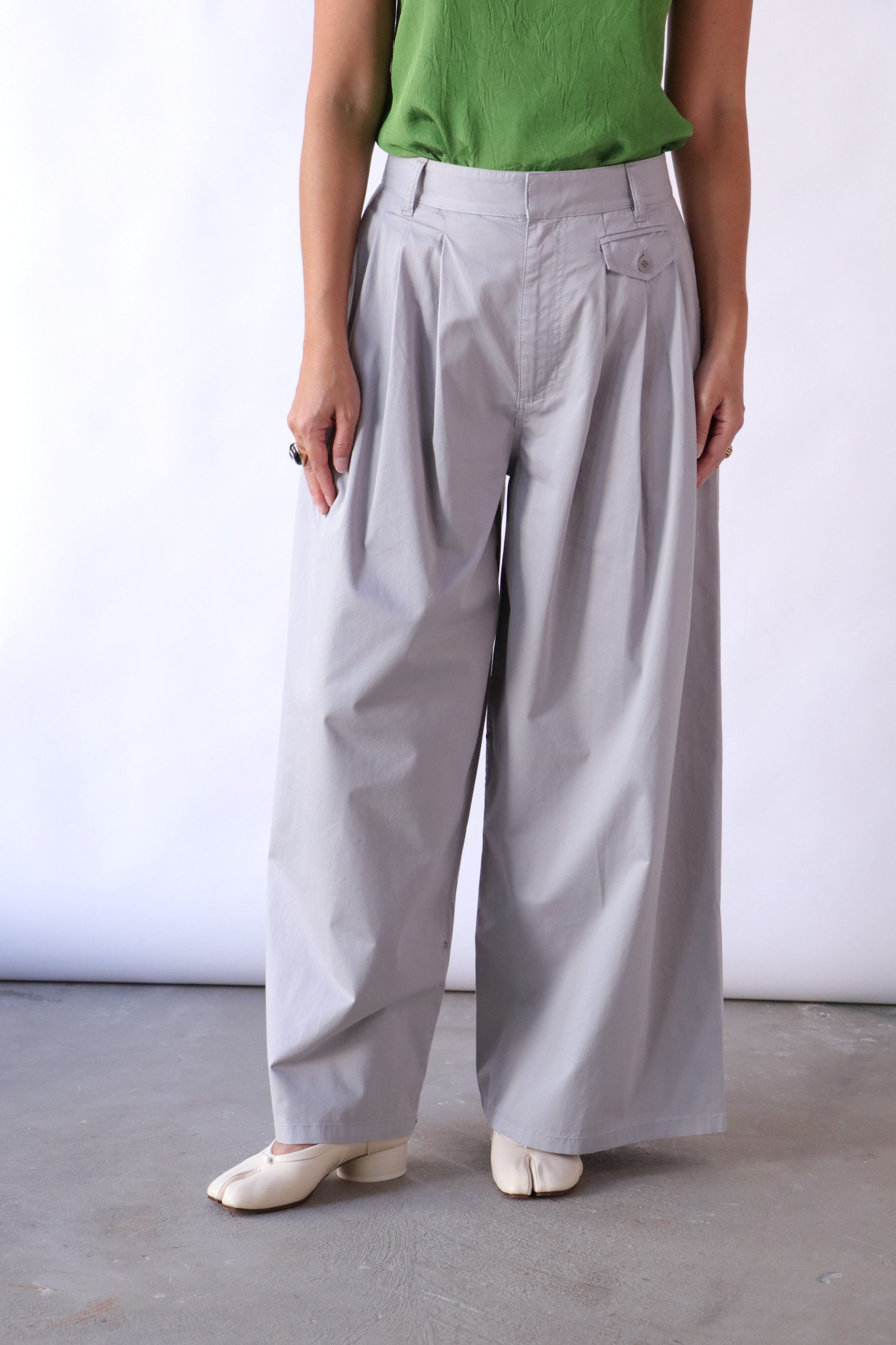 【KOOLOSET】[Only Kooloset] Multi Summer Pleats Banding PT tibi-garment-dyed-silky-cotton