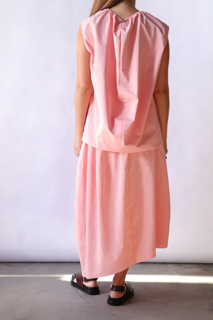 Tibi Nylon Asymmetrical Balloon Skirt in Pink Bottoms Tibi 