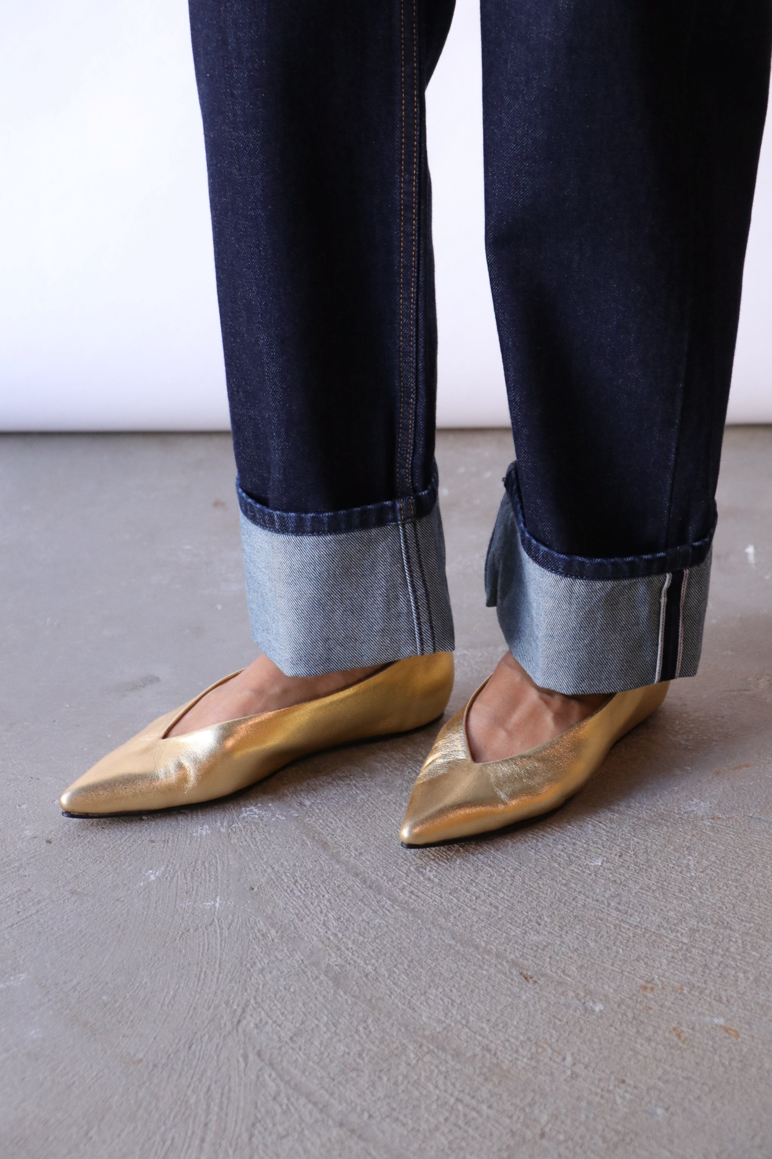 Tibi Selvage Denim 5 Pocket Alec Jean in Dark Denim | WE ARE ICONIC