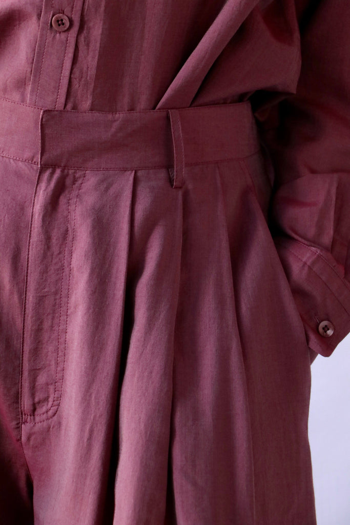 Tibi Silk Viole Cargo Triple Pleat Pant in Light Mulberry Bottoms Tibi 