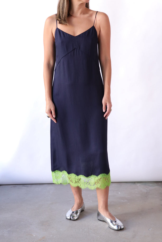 Tibi Slip Dress in Navy Multi Dresses Tibi 