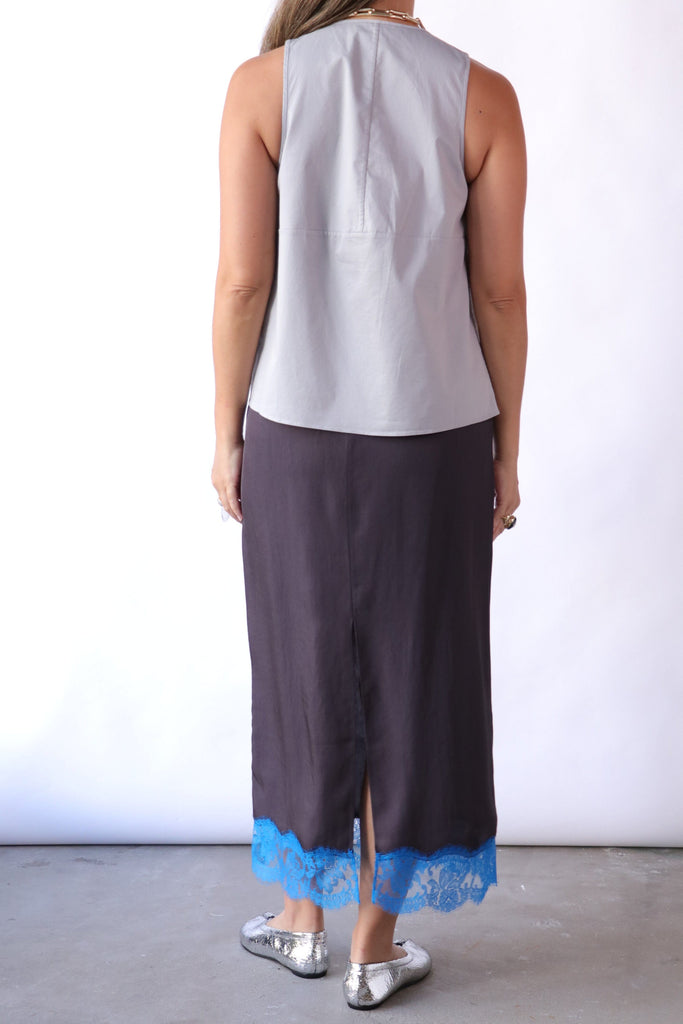 Tibi Slip Skirt in Brown Bottoms Tibi 