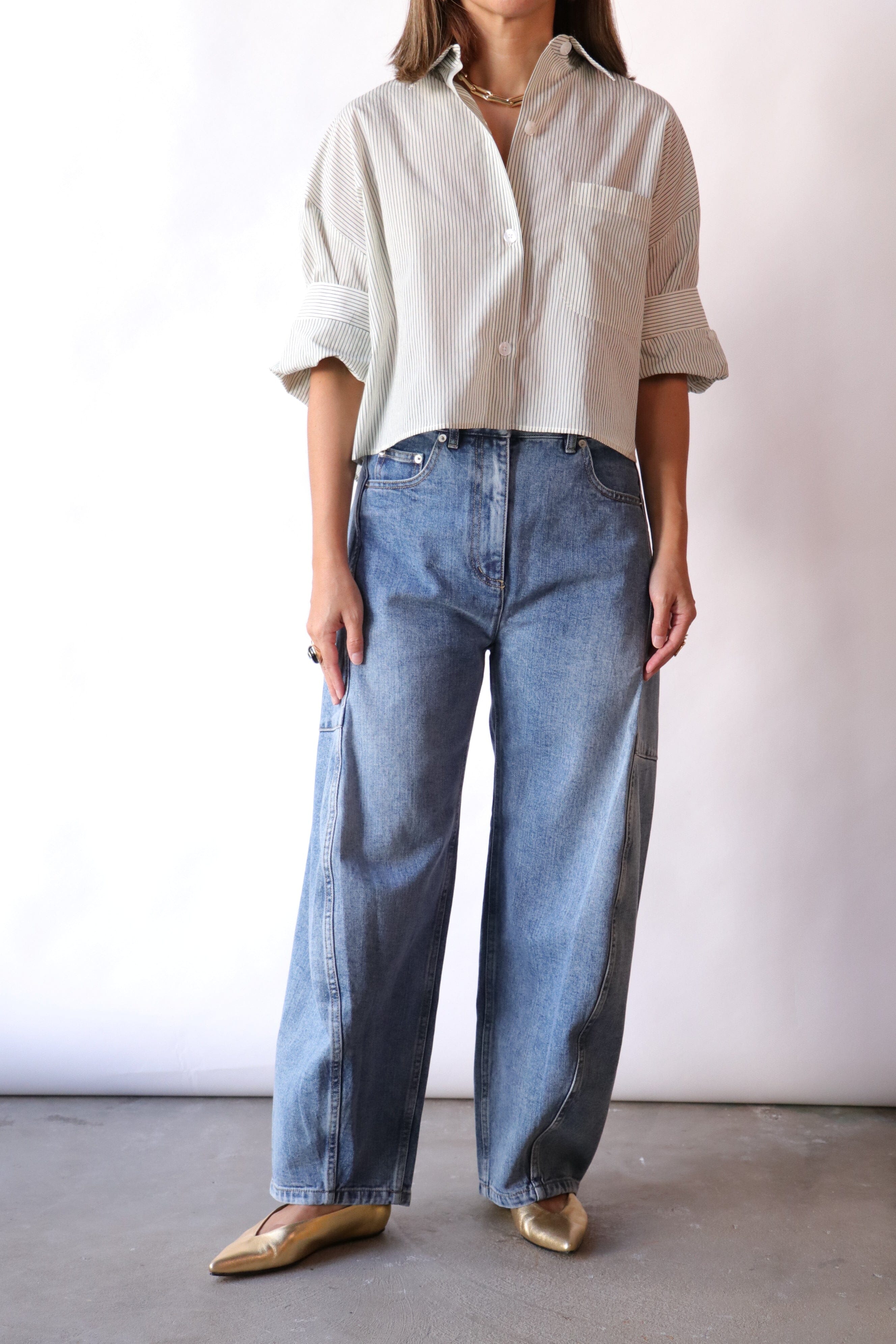 Tibi Spring Denim Sid Jean in Classic Blue | WE ARE ICONIC