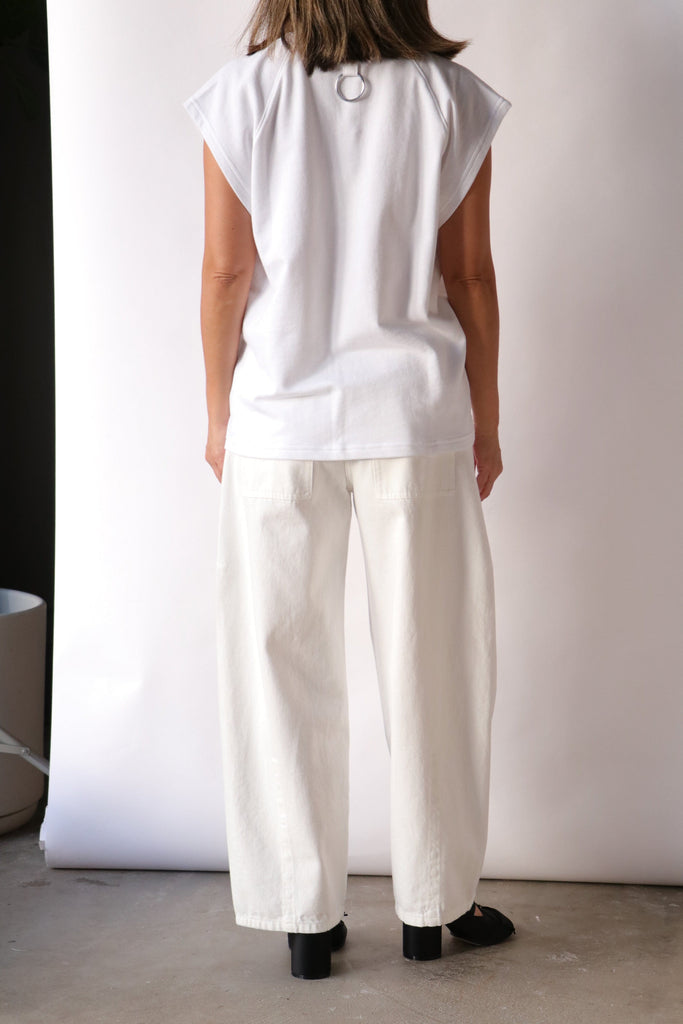 Tibi Spring Denim Sid Jean in White Bottoms Tibi 