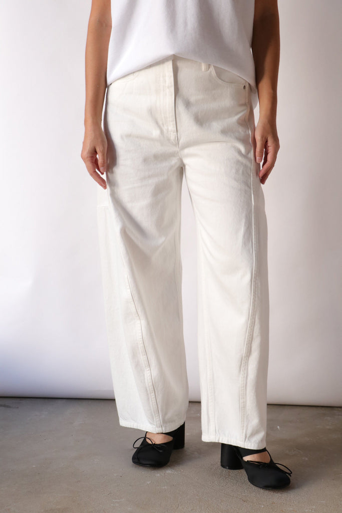 Tibi Spring Denim Sid Jean in White Bottoms Tibi 