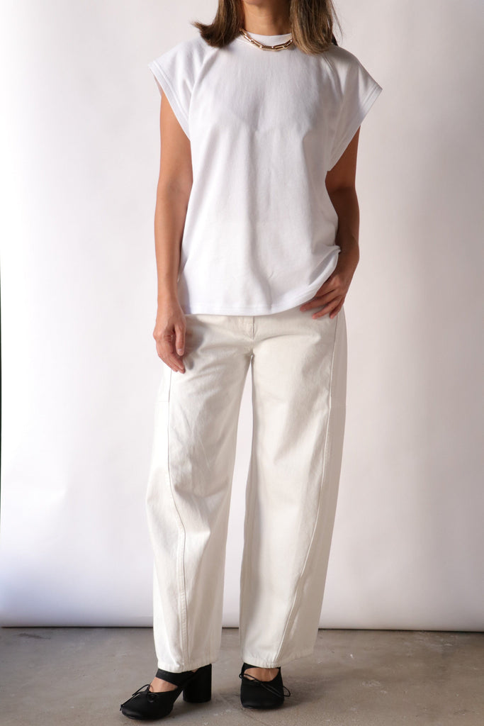 Tibi Spring Denim Sid Jean in White Bottoms Tibi 