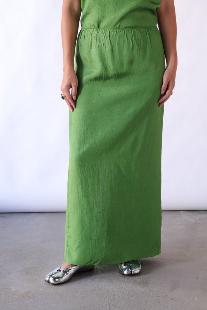 Tibi Summer Acetate Crinkle Maxi Slip Skirt Bottoms Tibi 