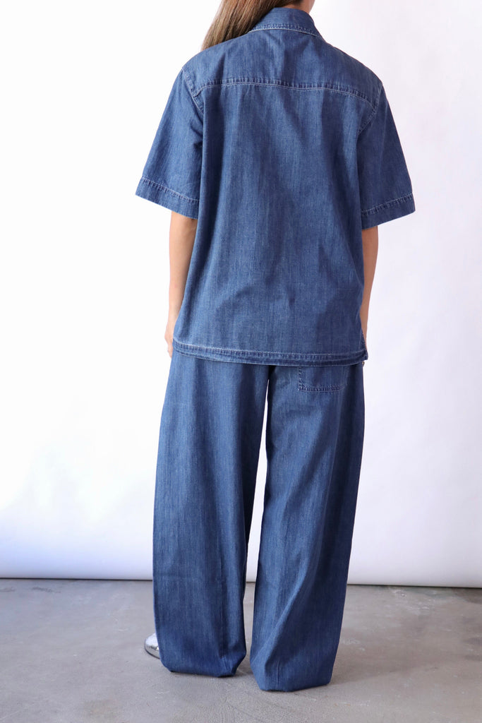 Tibi Summer Denim Classic Wash Winslow Pant Bottoms Tibi 