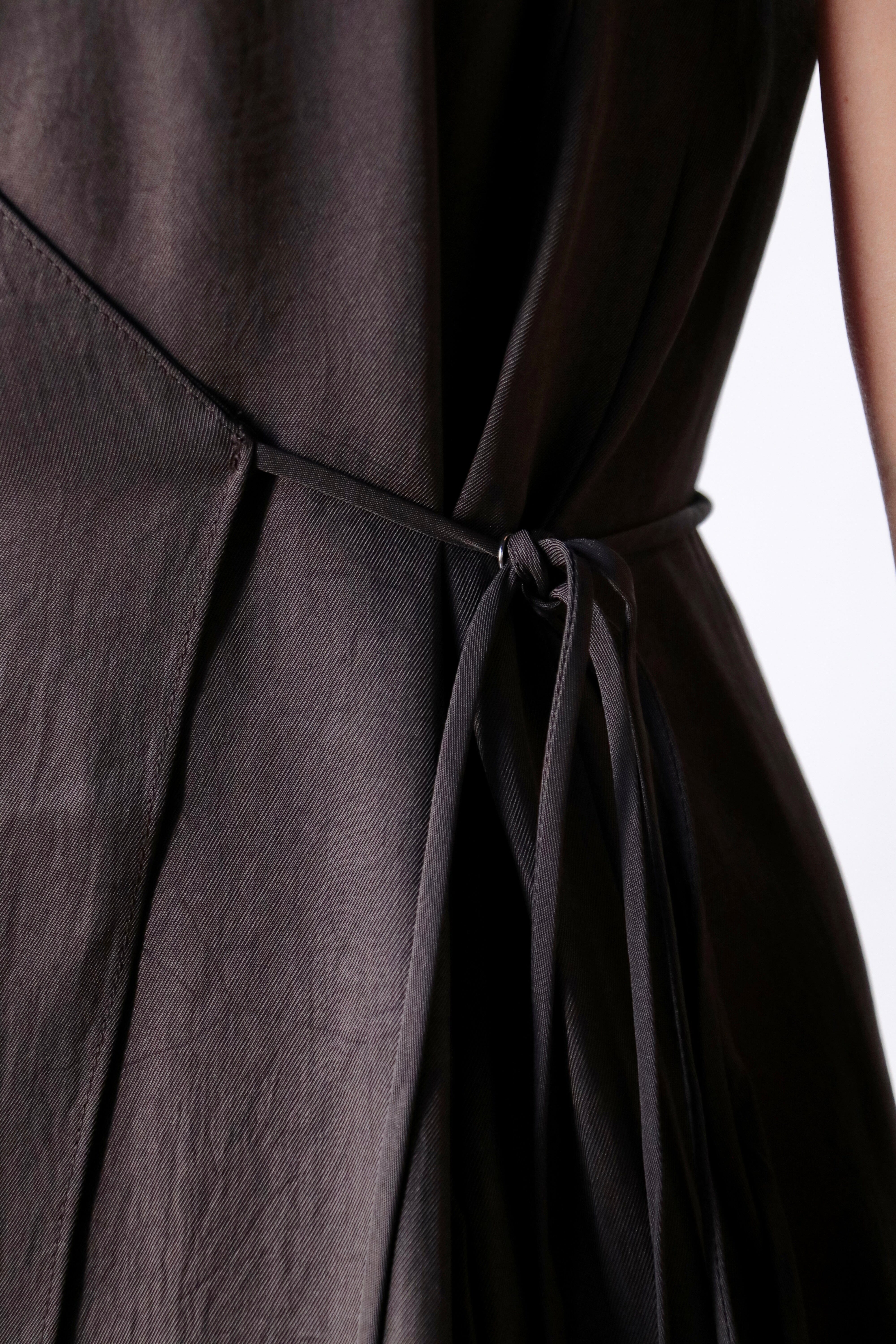 tibi brown dress Summer Slip Wrap Dress