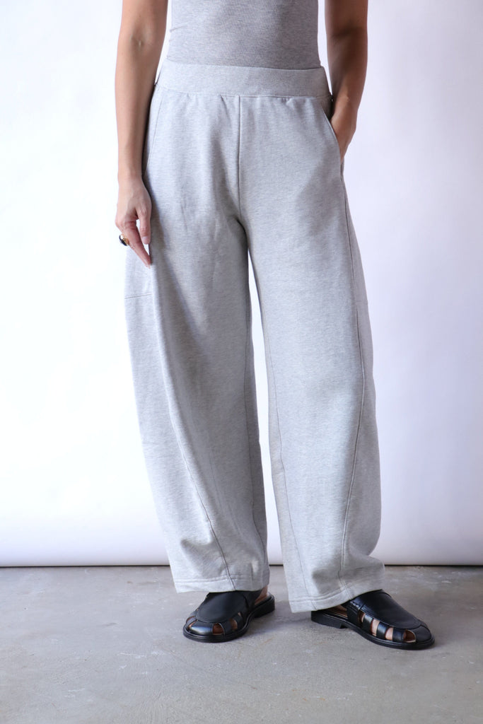 Tibi Winslow Sweatpant in Heather Grey Bottoms Tibi 