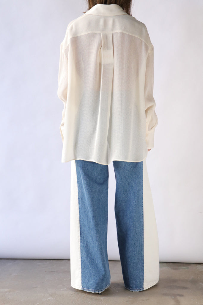 TWP Big Joe Shirt in Open Weave Silk tops-blouses TWP 