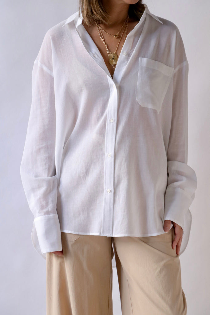 TWP Big Joe Shirt in White tops-blouses TWP 