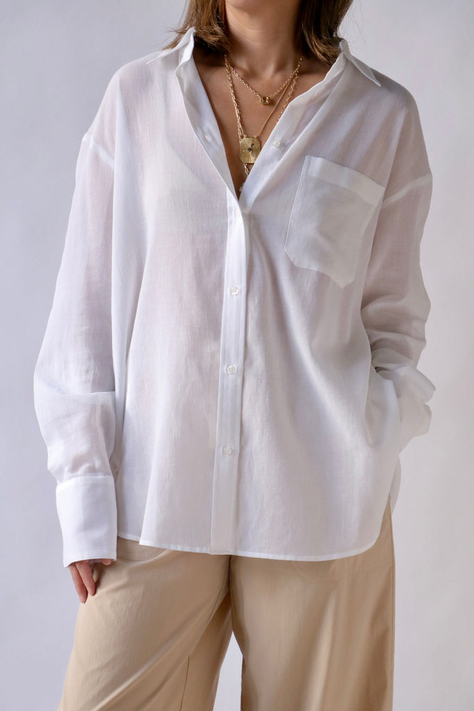 TWP Big Joe Shirt in White tops-blouses TWP 