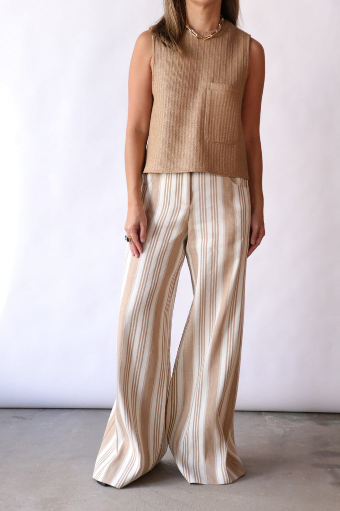 TWP Demie Trouser in Tosca Barre Linen Bottoms TWP 