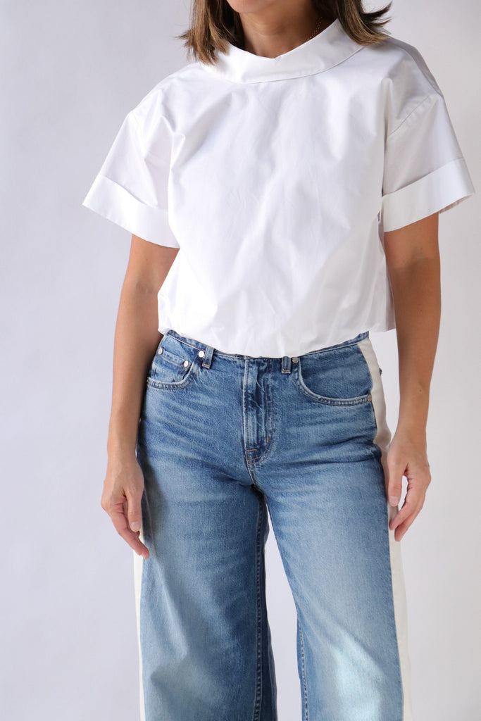 TWP Forever and Always Shirt in Cotton Shirting in White tops-blouses TWP 