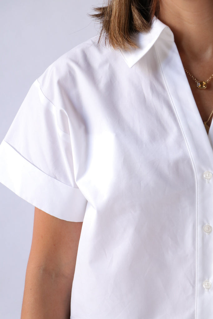 TWP Forever and Always Shirt in Cotton Shirting in White tops-blouses TWP 