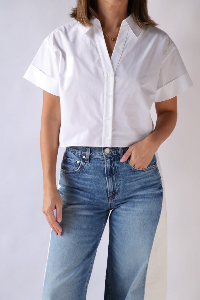 TWP Forever and Always Shirt in Cotton Shirting in White tops-blouses TWP 