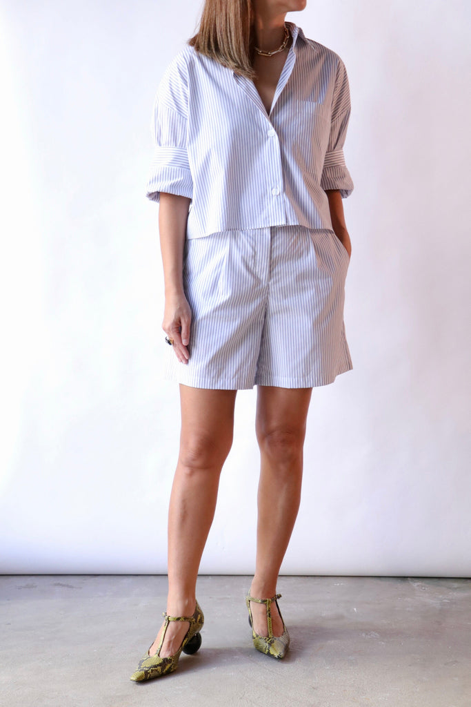 TWP Henry St Shorts in White/Midnight Bottoms TWP 