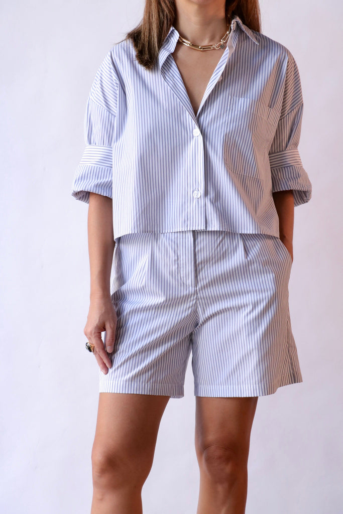 TWP Henry St Shorts in White/Midnight Bottoms TWP 