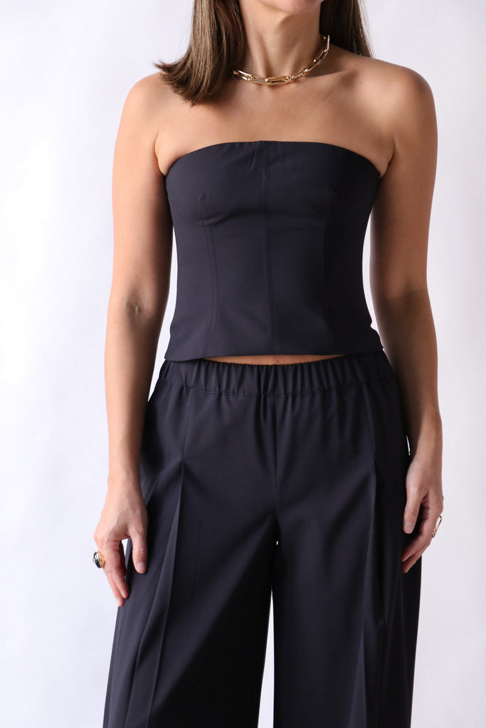 TWP Jullian Bustier in Midnight tops-blouses TWP 