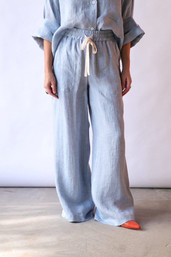 TWP Main St. Pant in Lightweight Washed Hemp Denim Bottoms TWP 
