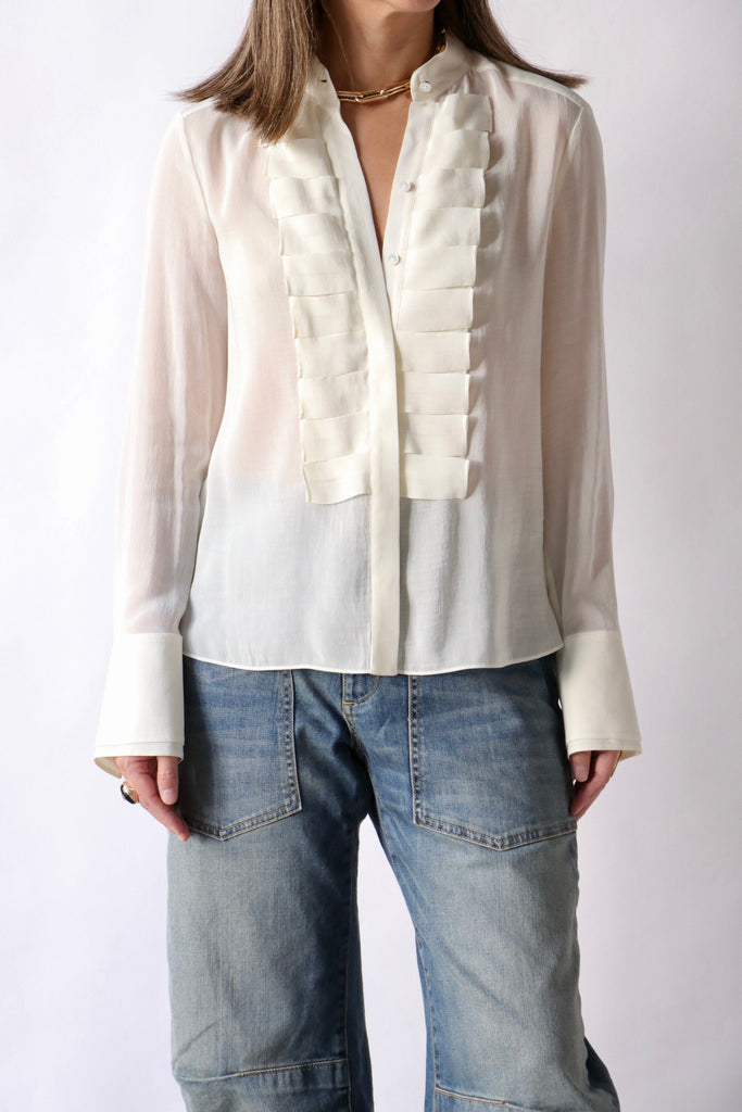 TWP New Beloved in Sheer Crinkled Shirting tops-blouses TWP 