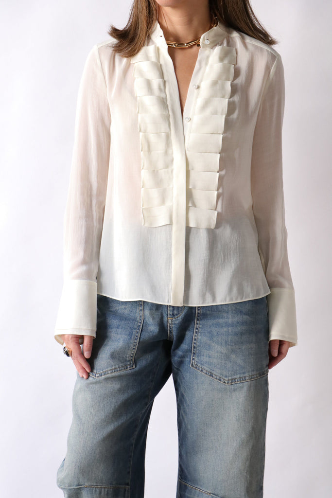 TWP New Beloved in Sheer Crinkled Shirting tops-blouses TWP 