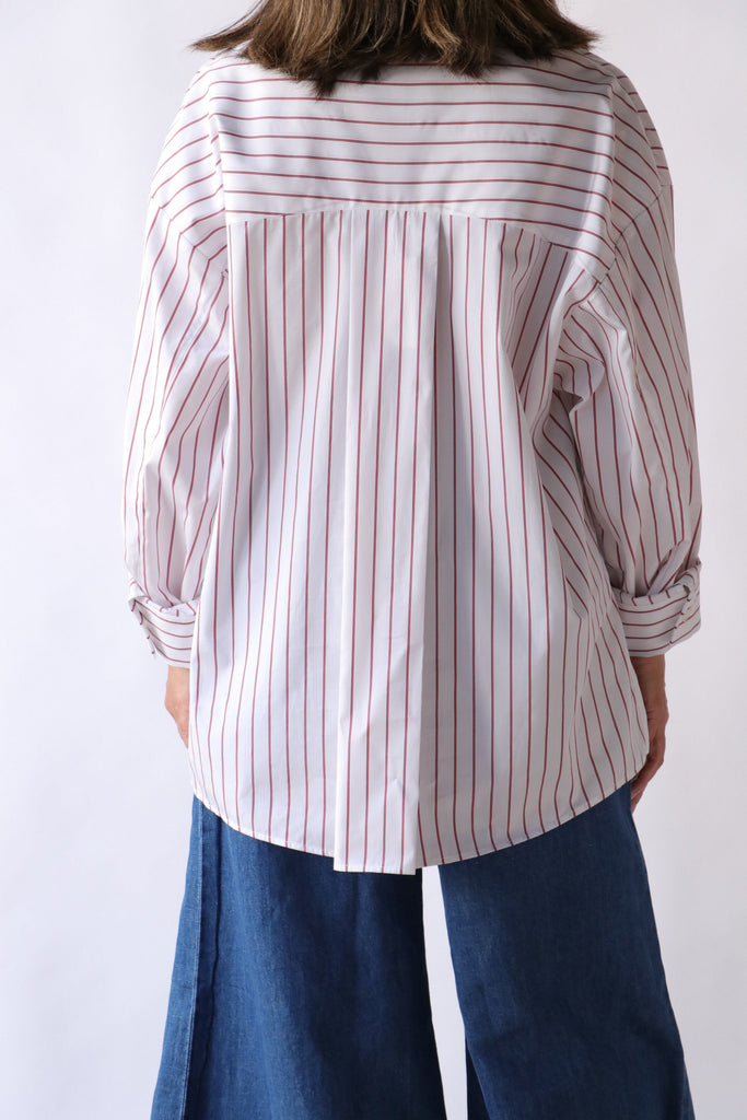 TWP New Earl Top in White/Red tops-blouses TWP 