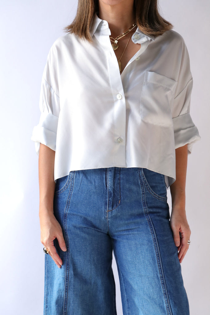 TWP Next Ex Silk Top in Ancient Water tops-blouses TWP 