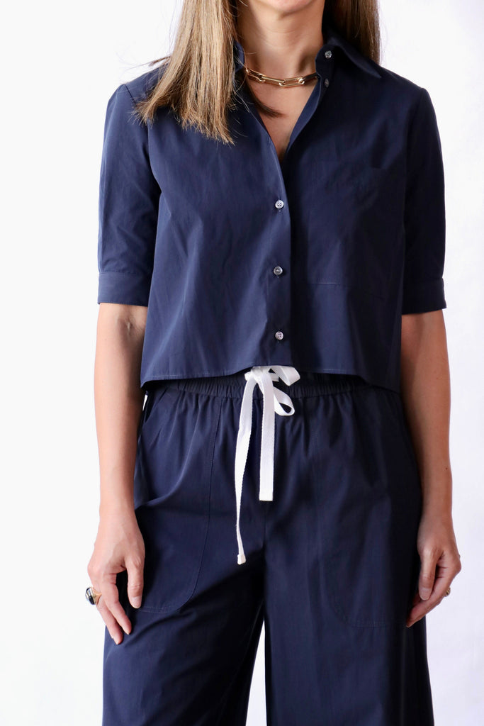TWP Short Lived Shirt in Midnight tops-blouses TWP 