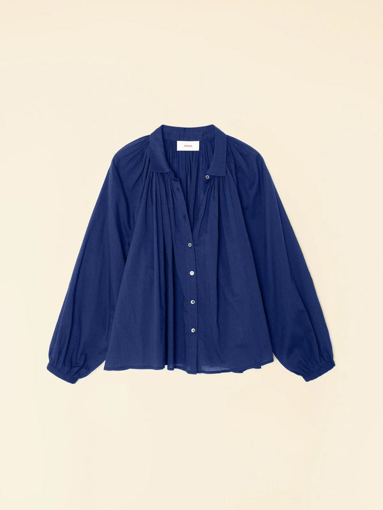 Xirena Fabienne Shirt in Marine Blue tops-blouses Xirena 