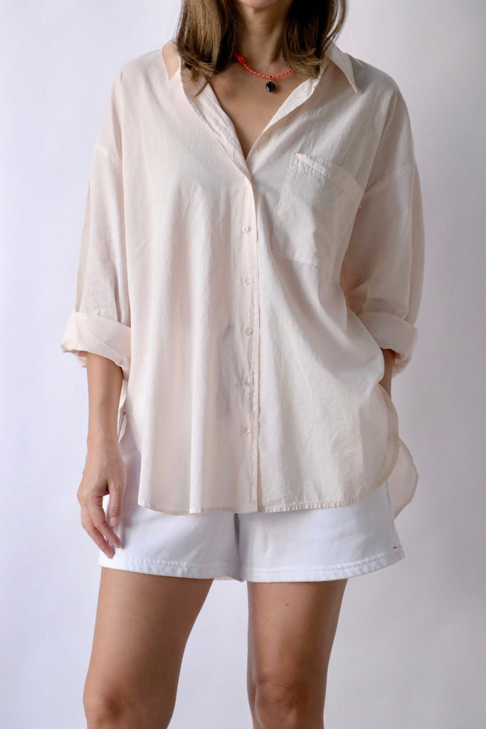 Xirena Sydney Shirt in Cream Peach tops-blouses Xirena 